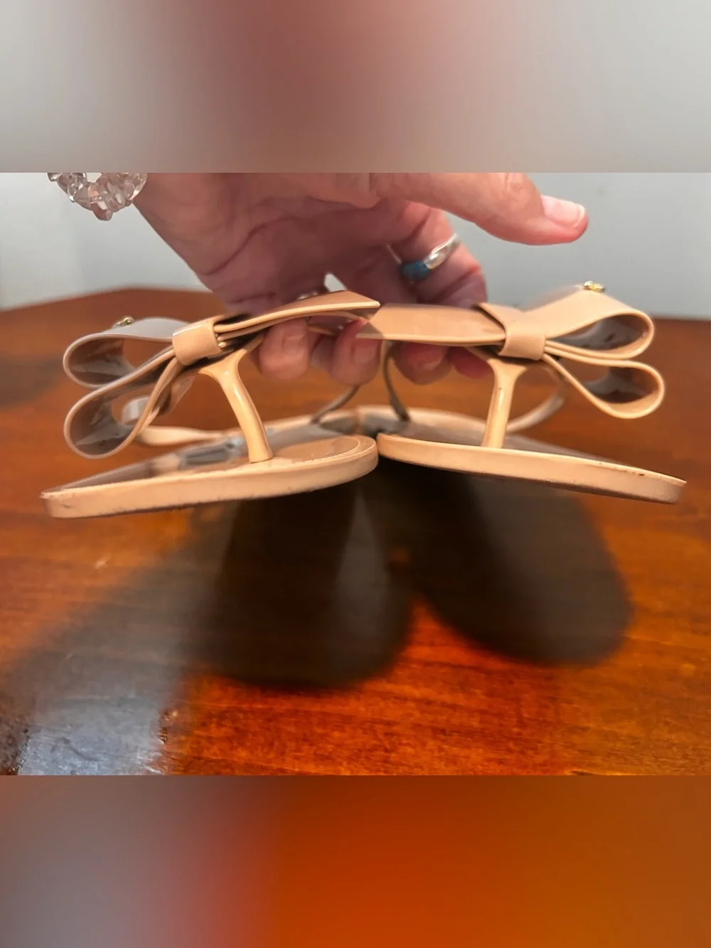 kate spade Blush Jayla Jelly Bow Slide Sandals size 8